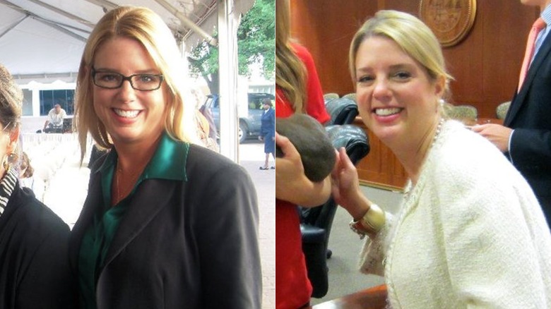 Pam Bondi en antiguas fotos de campaña con chaqueta de traje