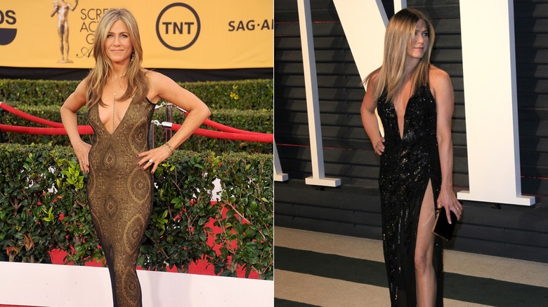Jennifer aniston en los premios SAG 2015 y en la fiesta de los Oscar de Vanity Fair 2017