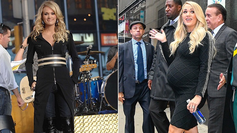 Carrie Underwood en GMA en 2007 y 2018