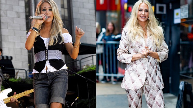 Carrie Underwood en las grabaciones de Good Morning America