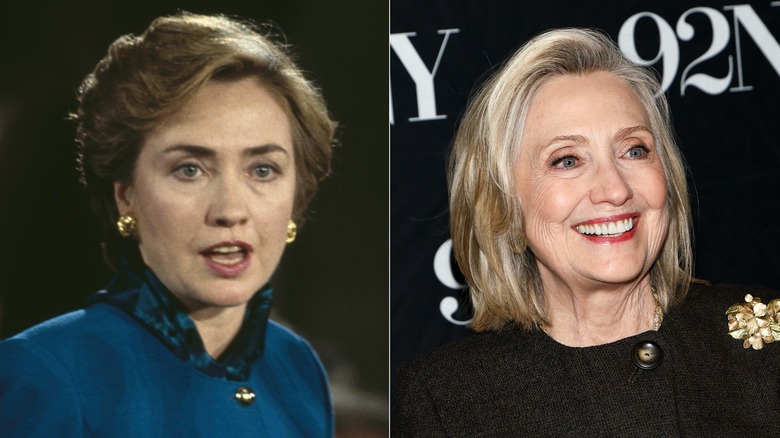 Hillary Clinton con su color de cabello natural y rubio platino