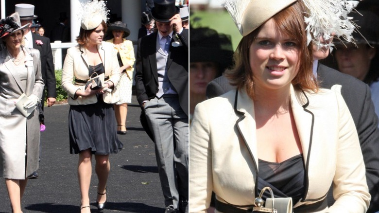 La princesa Eugenia camina con otros en Royal Ascot