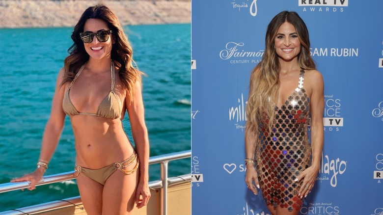 Alison victoria en bikini y vestido plateado