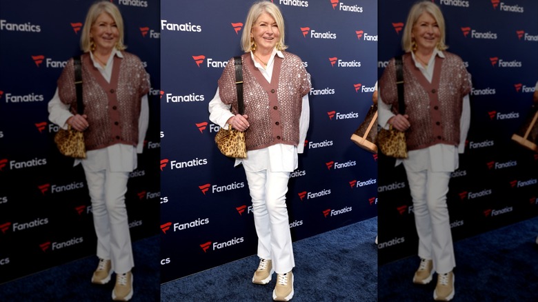 Martha Stewart en una fiesta del Super Bowl 2025