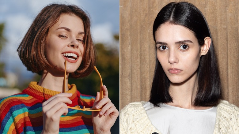 Un lado a lado de un corte de pelo bob corto y bob largo