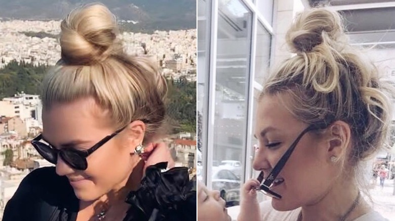 Erika Kirk con peinados con moño alto