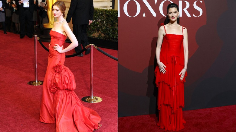 Anne Hathaway en 2011 y 2025