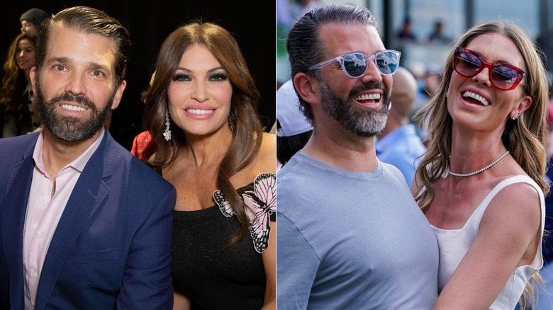 Donald Trump Jr. con Kimberly Guilfoyle y luego con Bettina Anderson