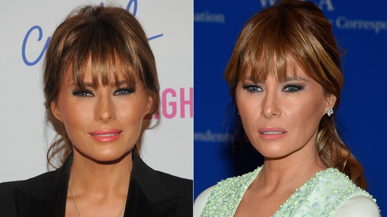 Melania Trump en 2012 y 2015