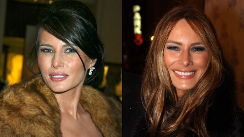 Melania Trump en 2003 y 2009