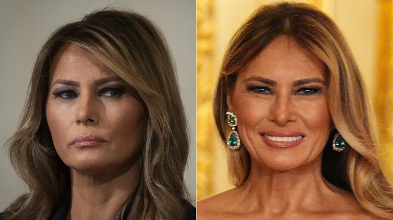 Melania Trump en 2016 y 2019