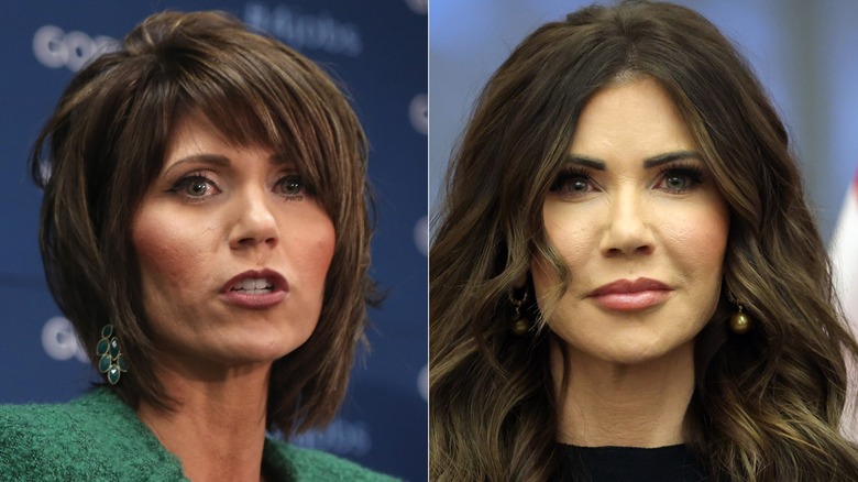 Kristi Noem antes y después de su transformación de rostro MAGA