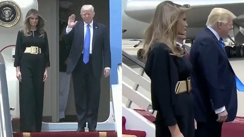 Melania Trump y Donald Trump llegan a Arabia Saudita en mayo de 2017 (2017)