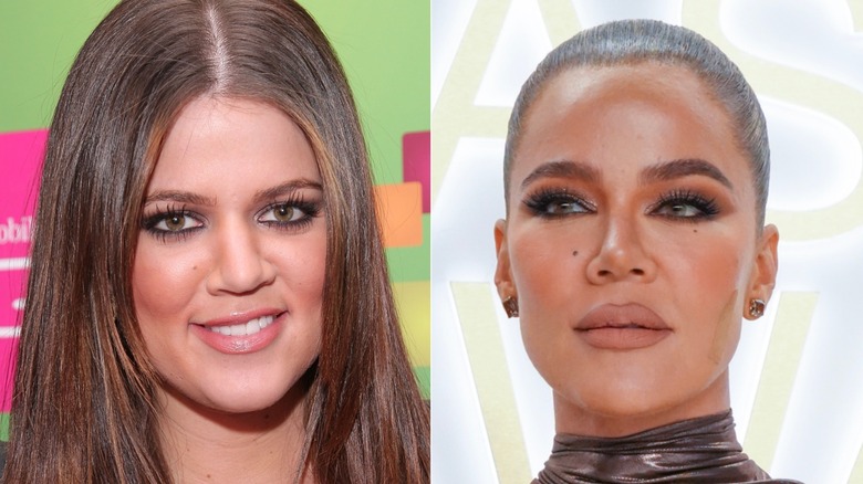 Khloé Kardashian en 2008 y 2022