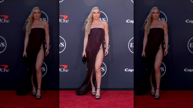 Lindsey Vonn posando para fotos en los ESPY 2025