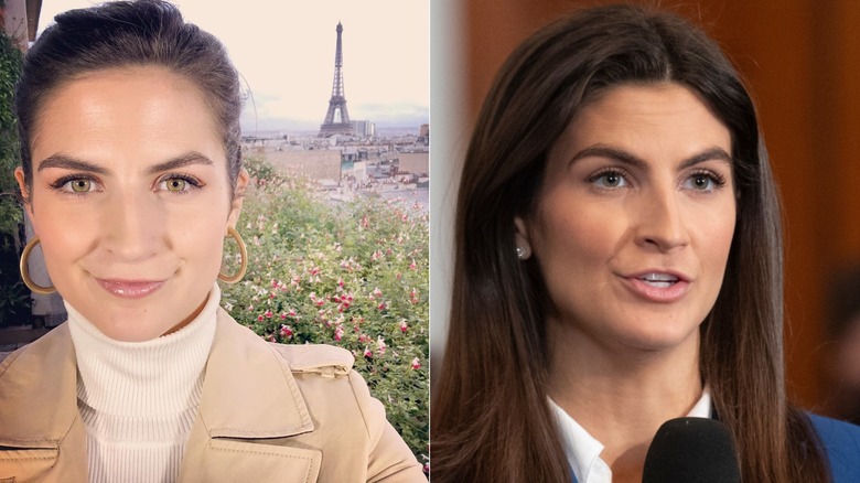 Kaitlan Collins tomándose una selfie en 2018 vs Kaitlan Collins hablando públicamente en 2025