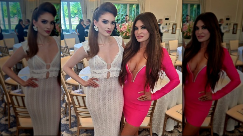La modelo Linda Bertino y Kimberly Guilfoyle posan juntas en el Trump National Golf Club Jupiter en Florida en noviembre de 2024 (2024)