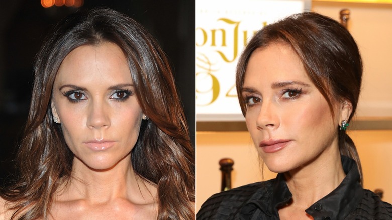 L: Victoria Beckham asiste a la Cumbre de CEO de WWD Apparel & Retail 2011 en el Hotel Plaza el 14 de noviembre de 2011 / R: Victoria Beckham asiste a la celebración de Victoria Beckham y Sotheby's de Andy Warhol con Don Julio 1942 en su tienda de Dover Street, el 30 de septiembre de 2019