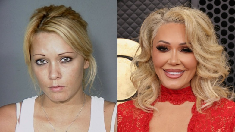 Una foto comparativa una al lado de la otra que muestra la transformación del rostro de Bunnie Xo.
