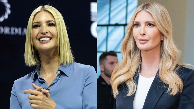 Ivanka Trump con globo recto y extensiones onduladas
