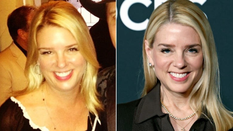 Una foto comparativa una al lado de la otra que muestra la transformación de pérdida de peso de Pam Bondi