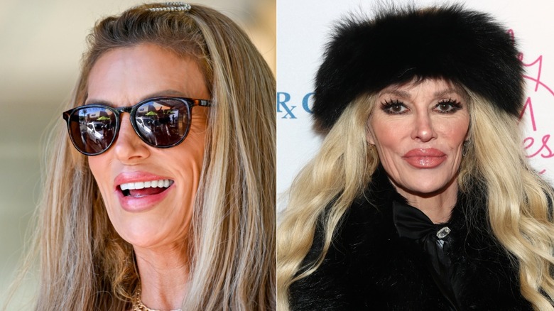 Brandi Glanville con gafas de sol y gorro de piel