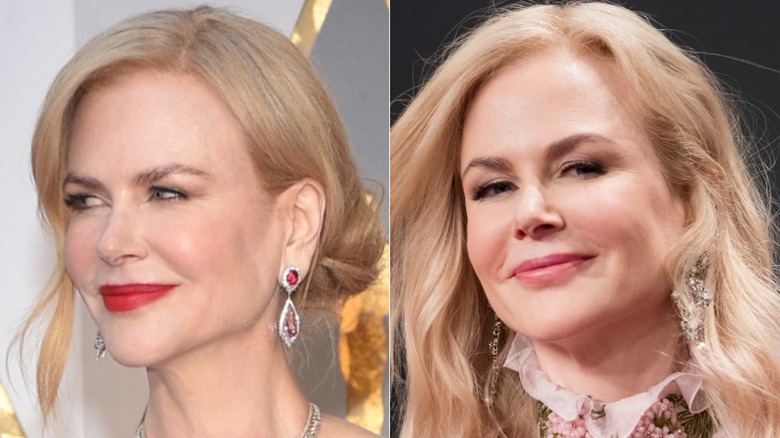 Nicole Kidman llega a la 89ª Entrega Anual de los Premios de la Academia en Hollywood & Highland Center el 26 de febrero de 2017 en Hollywood, California (2017); Nicole Kidman llega a la Goldene Kamera el 4 de marzo de 2017 en Hamburgo, Alemania (2017)