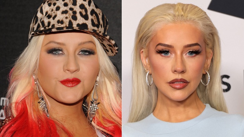 Cristina Aguilera en 2012 y 2024
