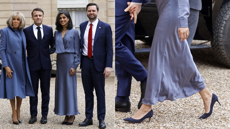Usha Vance y JD Vance se reúnen con Emanuel y Brigitte Macron en París, Francia