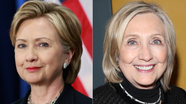 L: La senadora Hillary Clinton (D-NY) escucha mientras el presidente electo Barack Obama la presenta como su elección para secretaria de Estado durante una conferencia de prensa en el Hotel Hilton el 1 de diciembre.