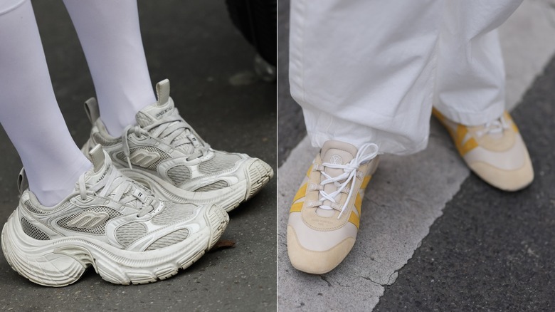 Zapatillas papá gruesas versus zapatillas delgadas