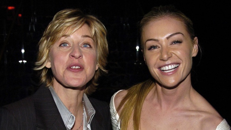 Ellen DeGeneres y Portia de Rossi en una fiesta de los Globos de Oro