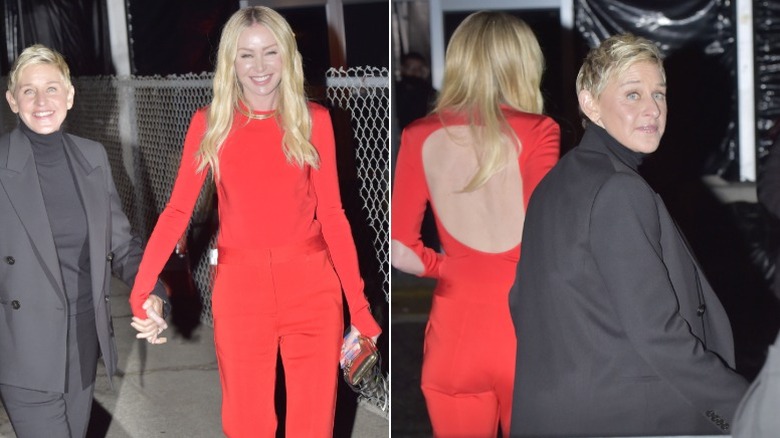 Ellen DeGeneres y Portia de Rossi afuera de un evento en Los Ángeles