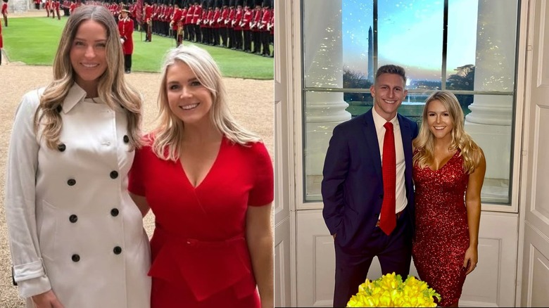 Karoline Leavitt luciendo dos vestidos rojos inapropiados