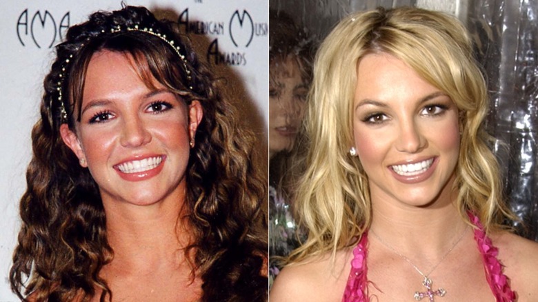 Britney Spears en 1998 y 2002