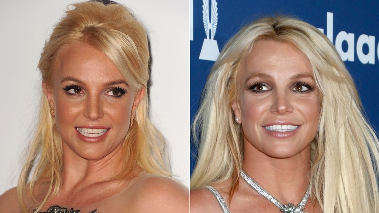 Britney Spears en 2014 y 2018