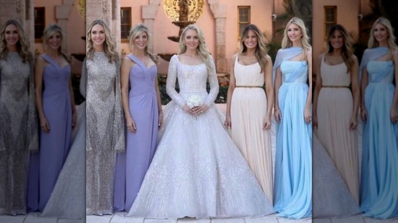 Marla Maples, Tiffany Trump, Melania Trump e Ivanka Trump en la boda de Tiffany