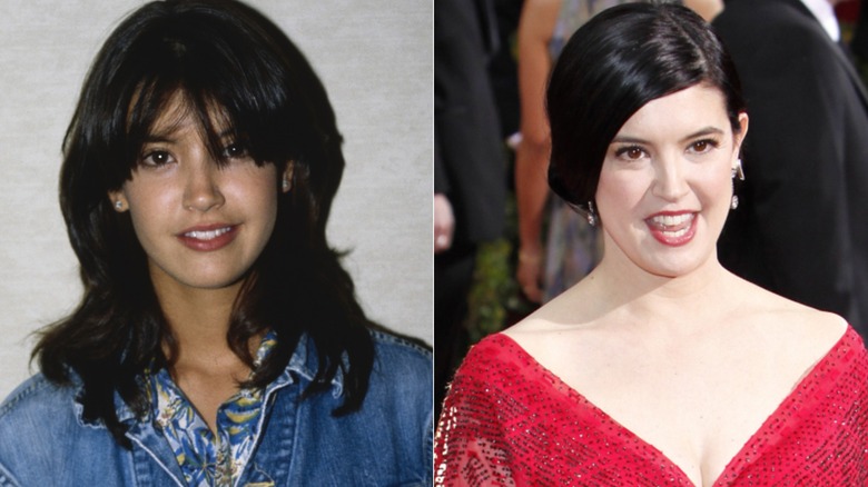 Una imagen de lado a lado de Phoebe Cates en la década de 1980 y en 2009.
