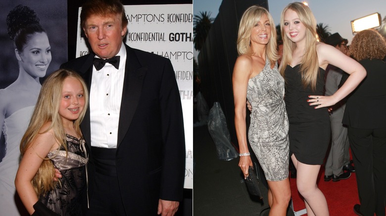 La joven Tiffany Trump con Donald Trump y con Marla Maples