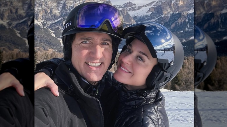 Katy Perry y Justin Trudeau se hacen un selfie en la nieve