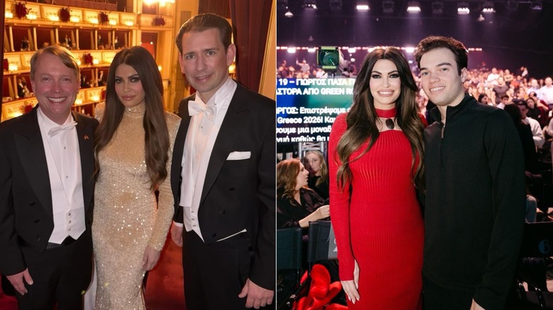 Kimberly Guilfoyle posando en la ópera/Kimberly Guilfoyle con su hijo Roman