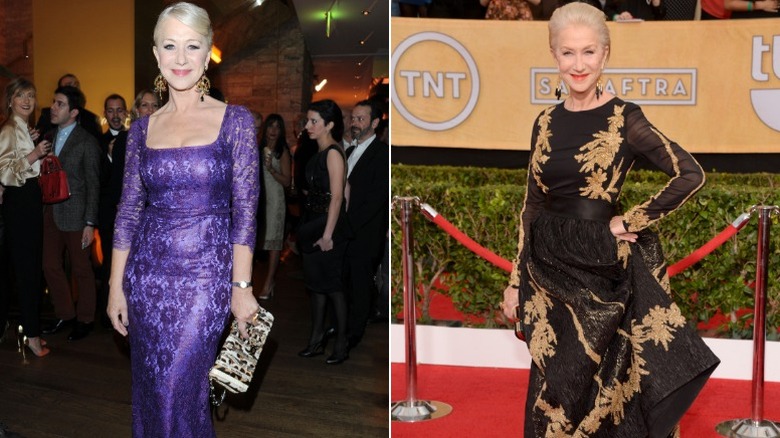 Helen Mirren posa en eventos de alfombra roja