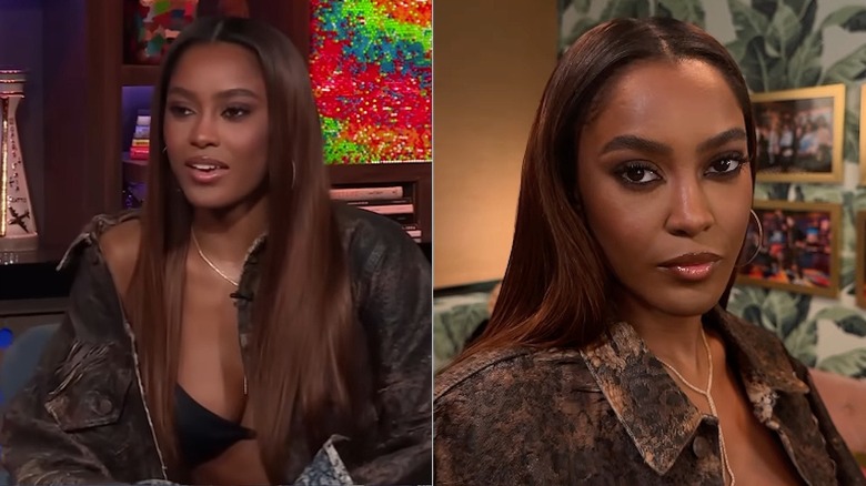 Ciara Miller posando con el pelo liso y liso