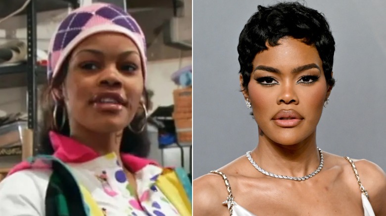 Teyana Taylor luciendo colorido outfit en MTV's