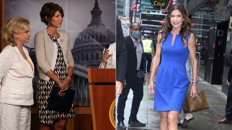 Kristi Noem luciendo vestidos antes y después de unirse a MAGA