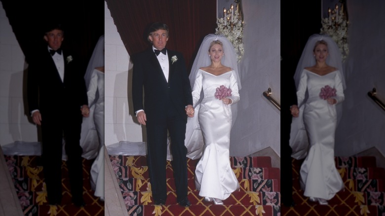 Donald Trump y Marla Maples el día de su boda