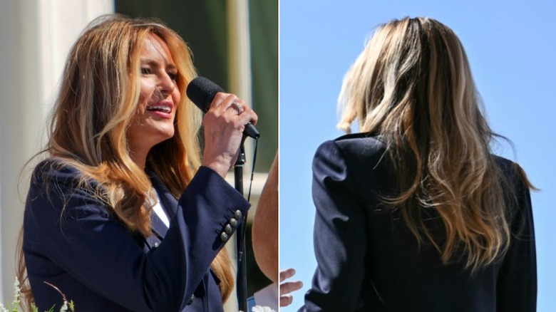 Melania Trump en la celebración de Pascua en la Casa Blanca