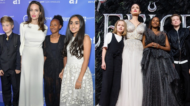 Zahara Jolie y Angelina Jolie con Shiloh en el Teatro Chino TCL y en el 