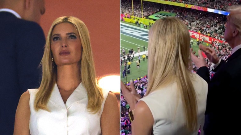 Ivanka Trump en el Super Bowl de 2025 con extensiones de cabello que sobresalen de manera poco favorecedora