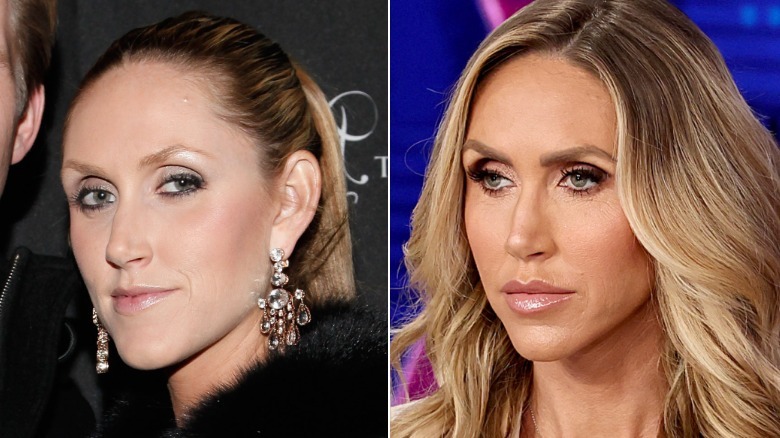 Al lado de Lara Trump. Izquierda: una foto de Trump de 2011. Tiene labios muy finos y piel pálida. Derecha: Lara Trump en 2025. Tiene un bronceado en spray y labios mucho más carnosos.